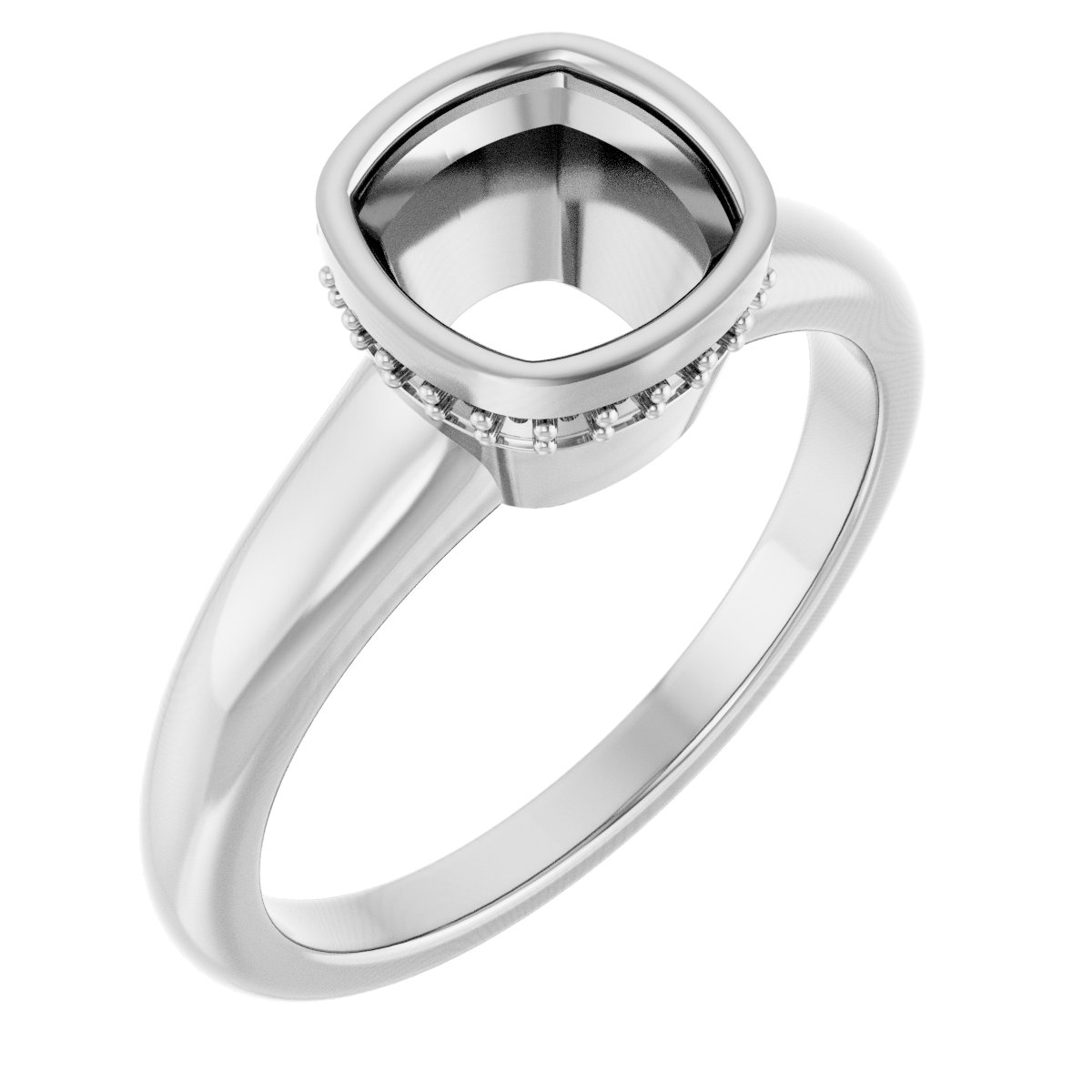 Bezel-Set Hidden Halo-Style Engagement Ring