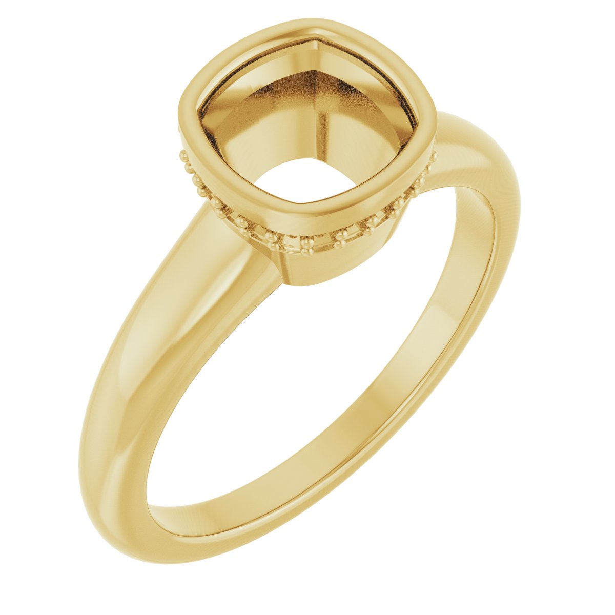 Bezel-Set Hidden Halo-Style Engagement Ring
