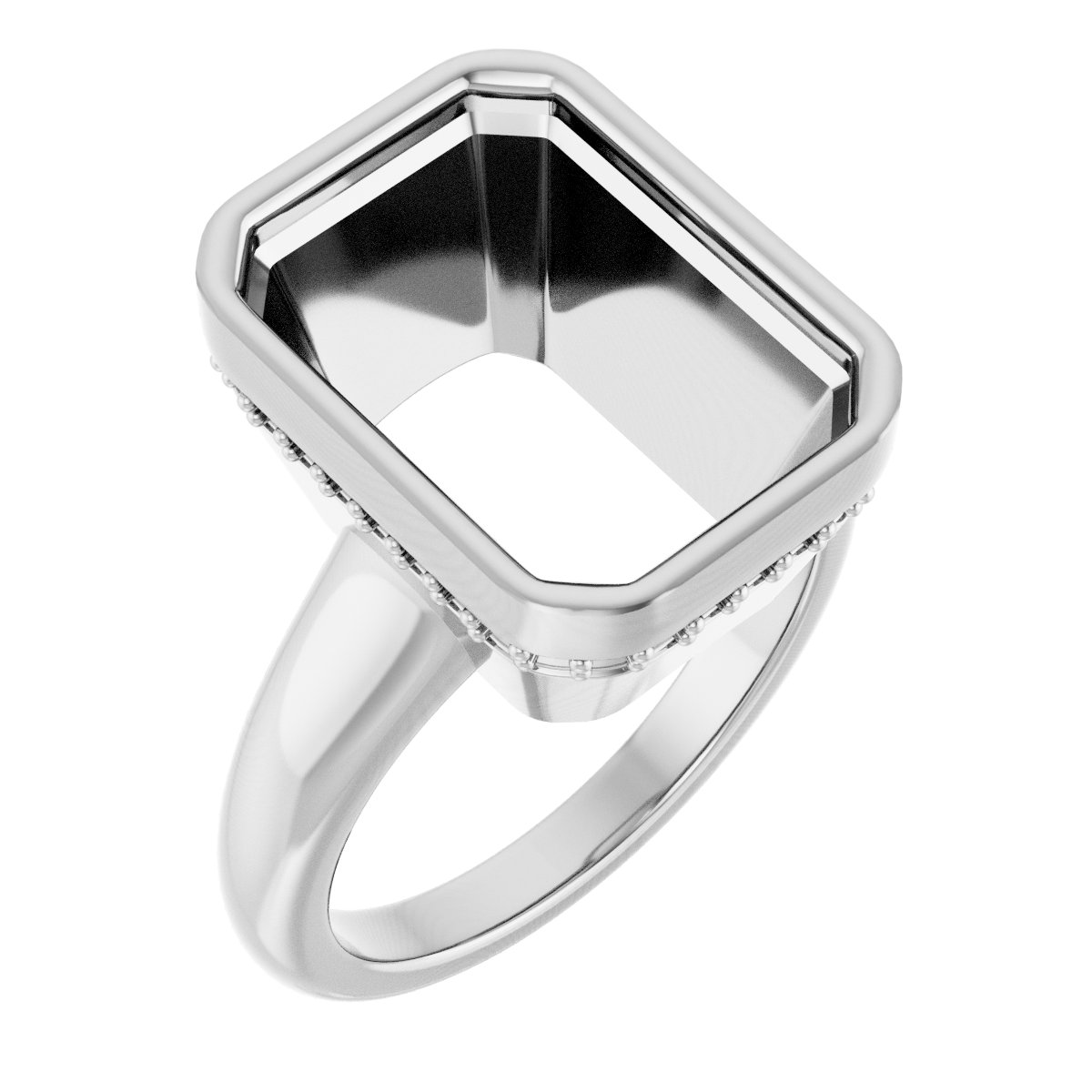 Bezel-Set Hidden Halo-Style Engagement Ring