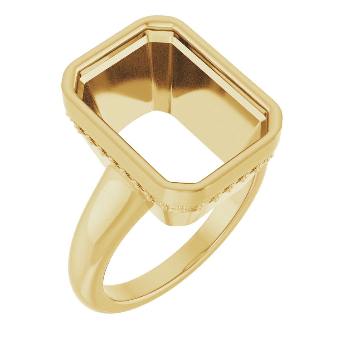 Bezel-Set Hidden Halo-Style Engagement Ring