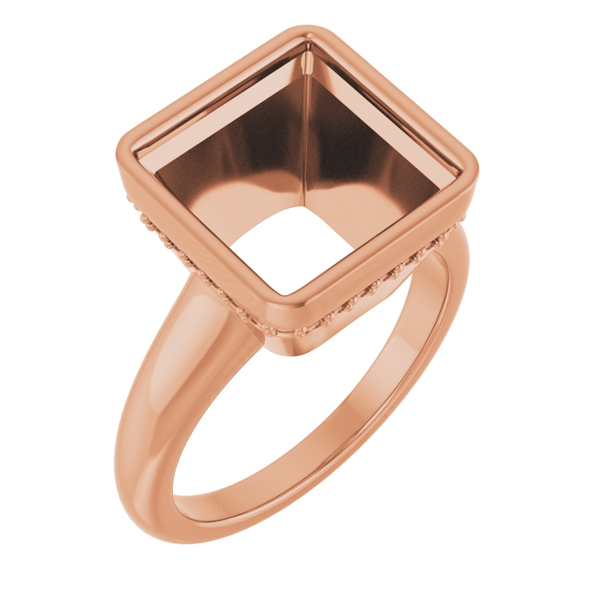 Bezel-Set Hidden Halo-Style Engagement Ring