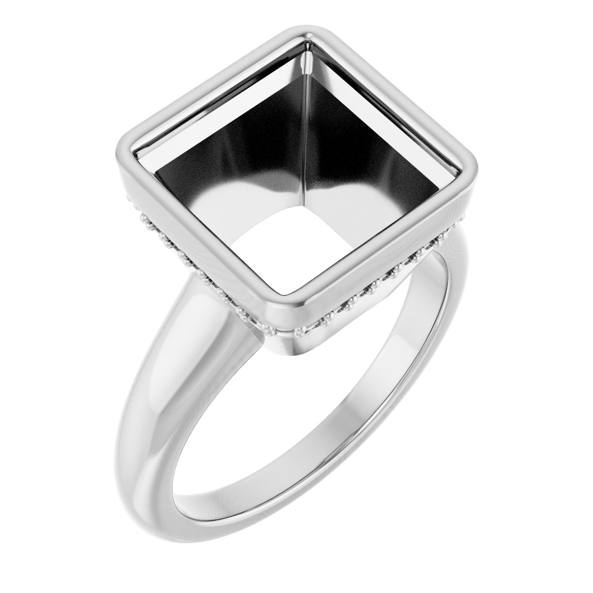 Bezel-Set Hidden Halo-Style Engagement Ring