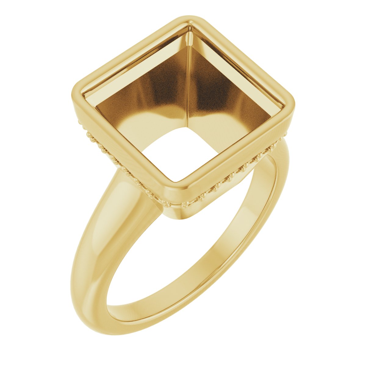 Bezel-Set Hidden Halo-Style Engagement Ring