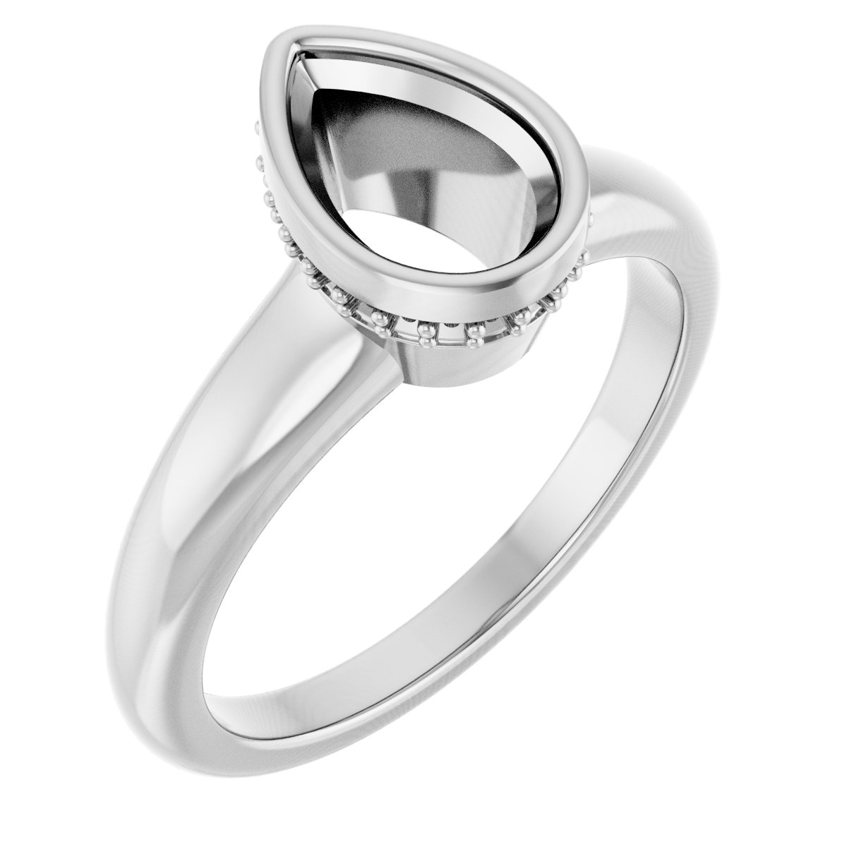 Bezel-Set Hidden Halo-Style Engagement Ring