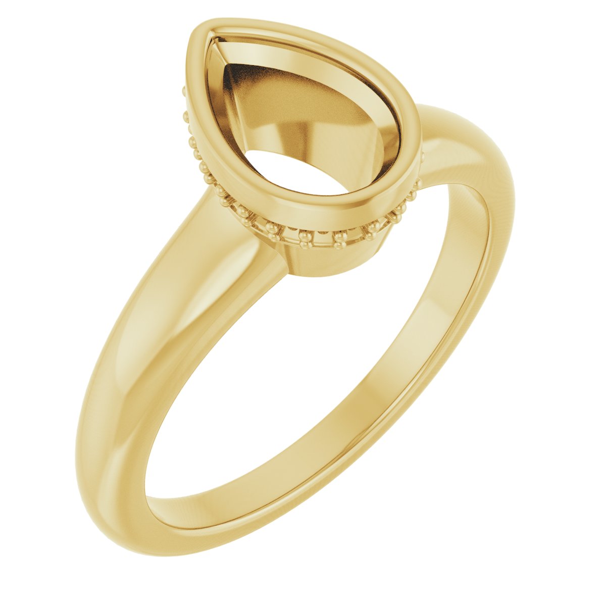Bezel-Set Hidden Halo-Style Engagement Ring