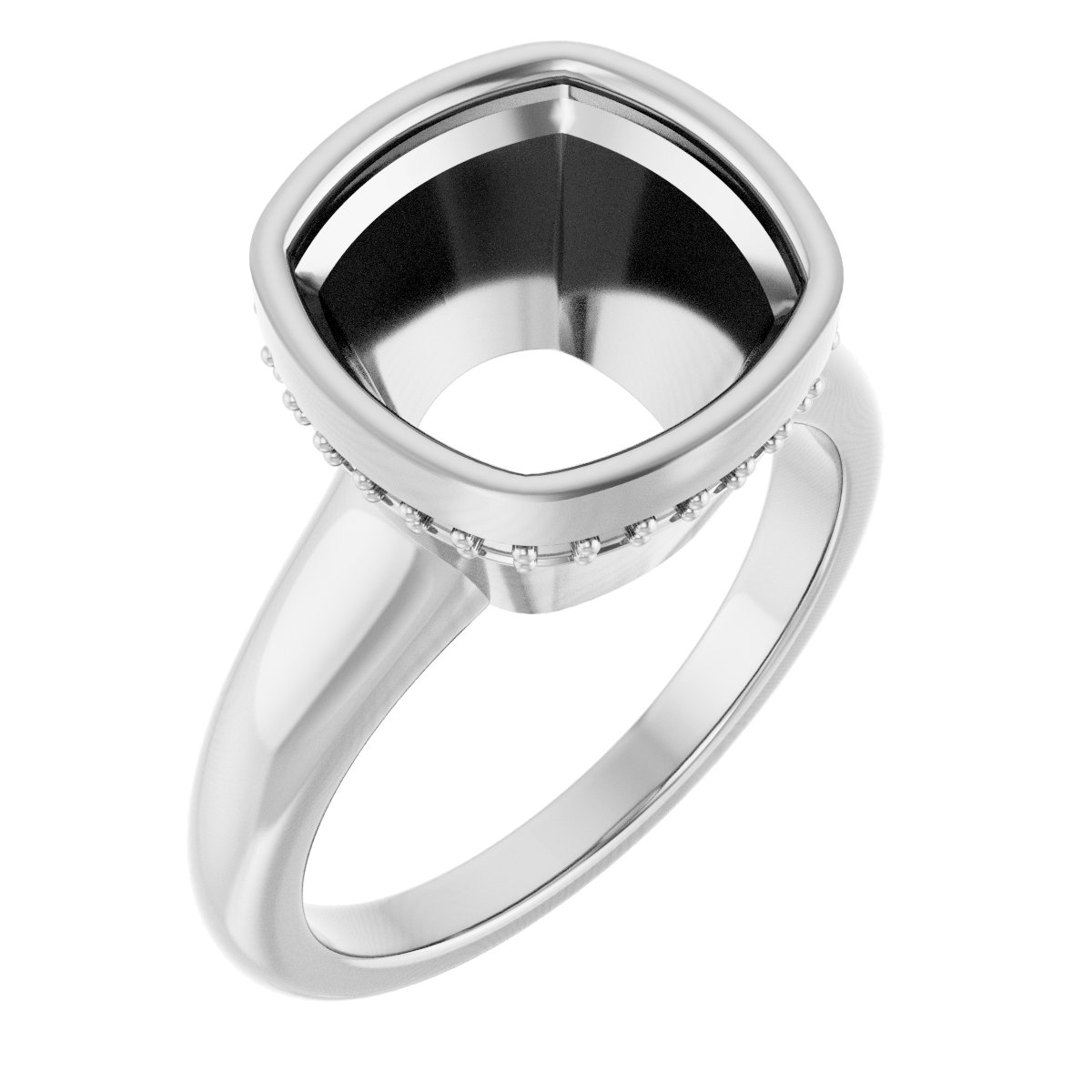 Bezel-Set Hidden Halo-Style Engagement Ring