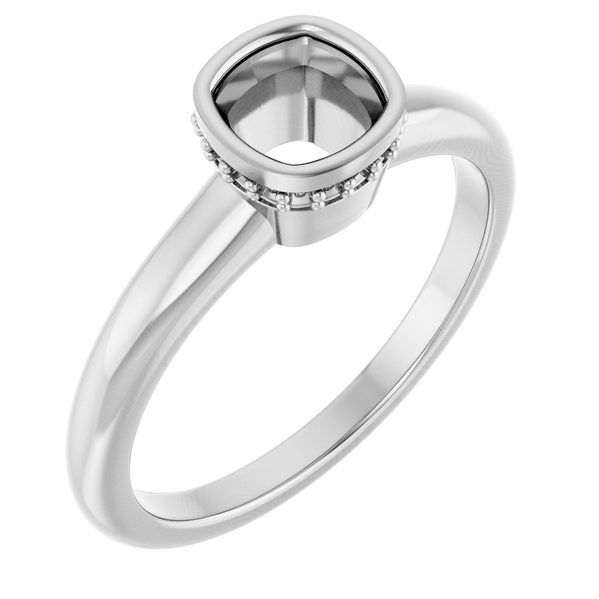 Bezel-Set Hidden Halo-Style Engagement Ring