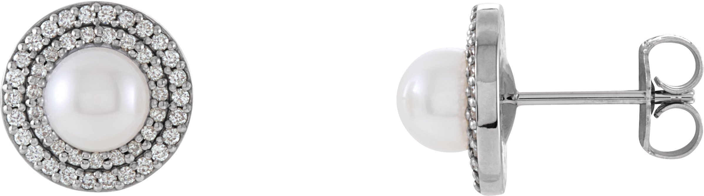 Halo-Style Pearl Earrings