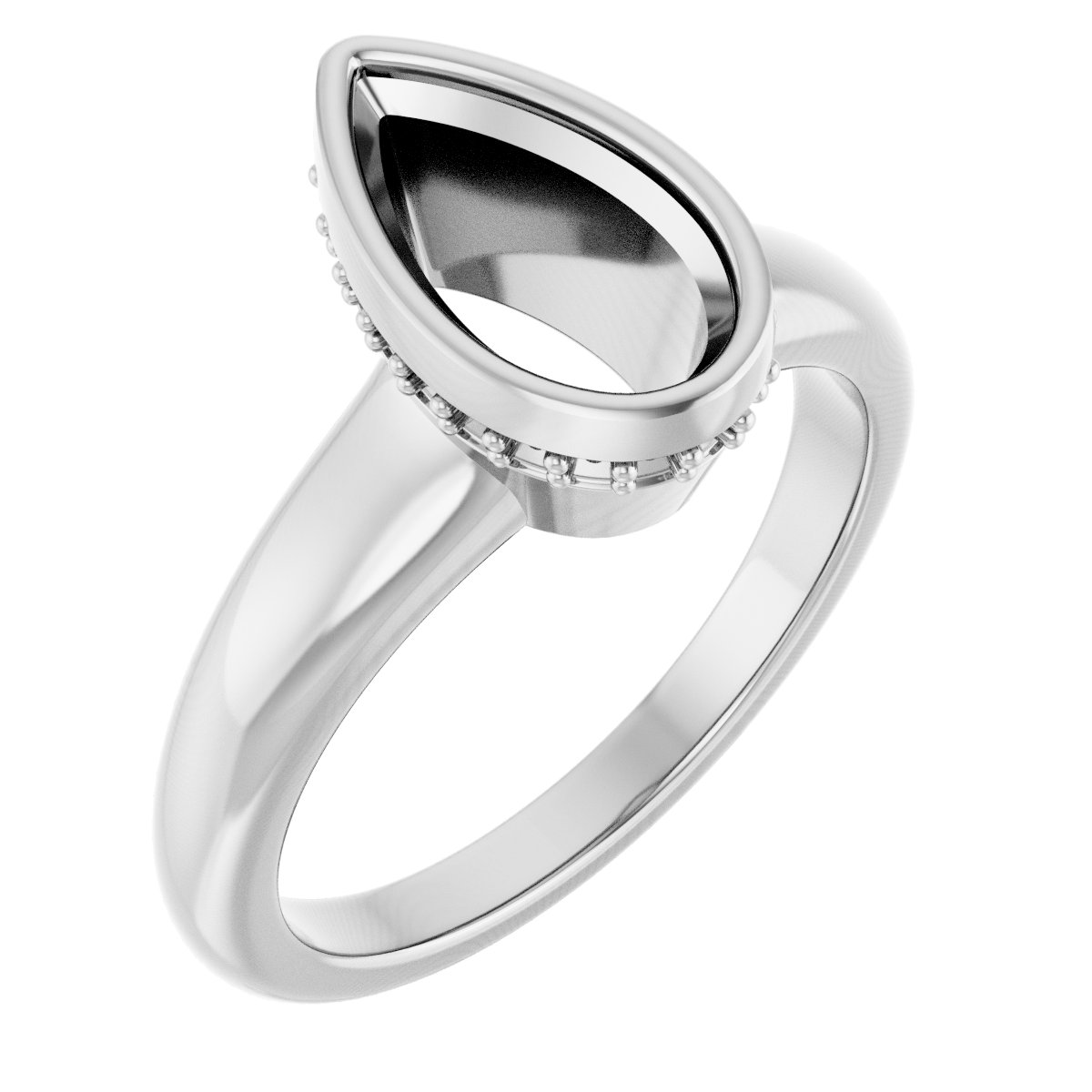 Bezel-Set Hidden Halo-Style Engagement Ring