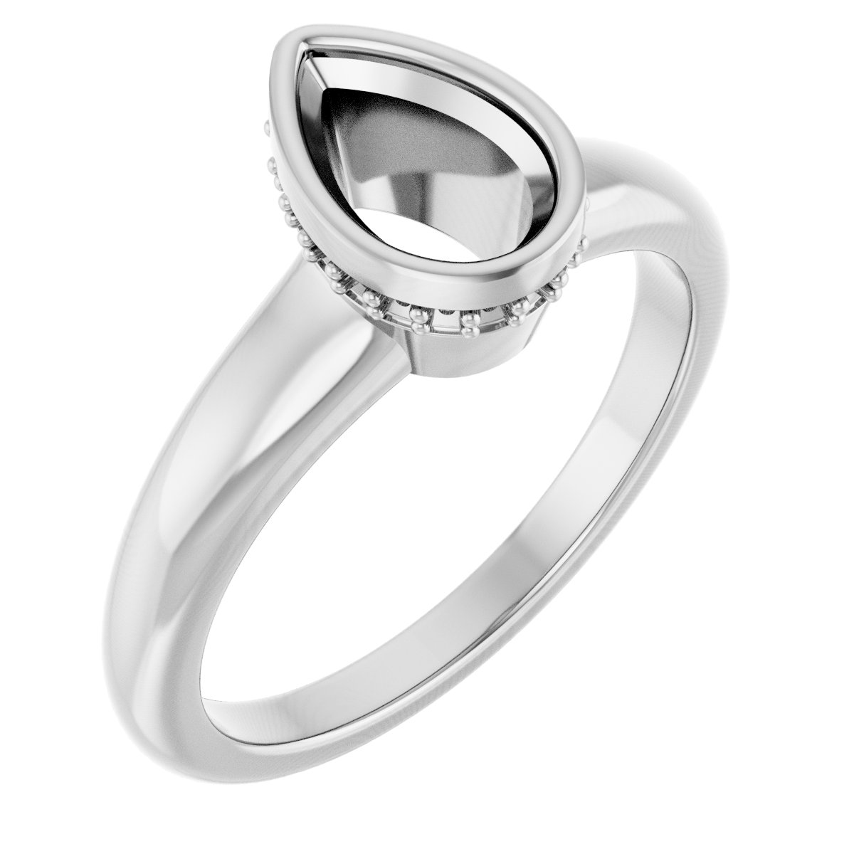 Bezel-Set Hidden Halo-Style Engagement Ring