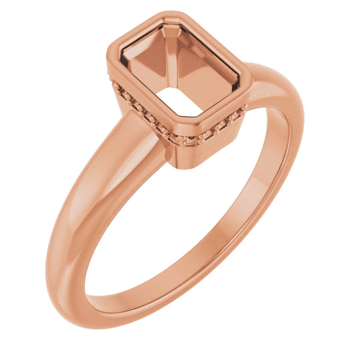 Bezel-Set Hidden Halo-Style Engagement Ring