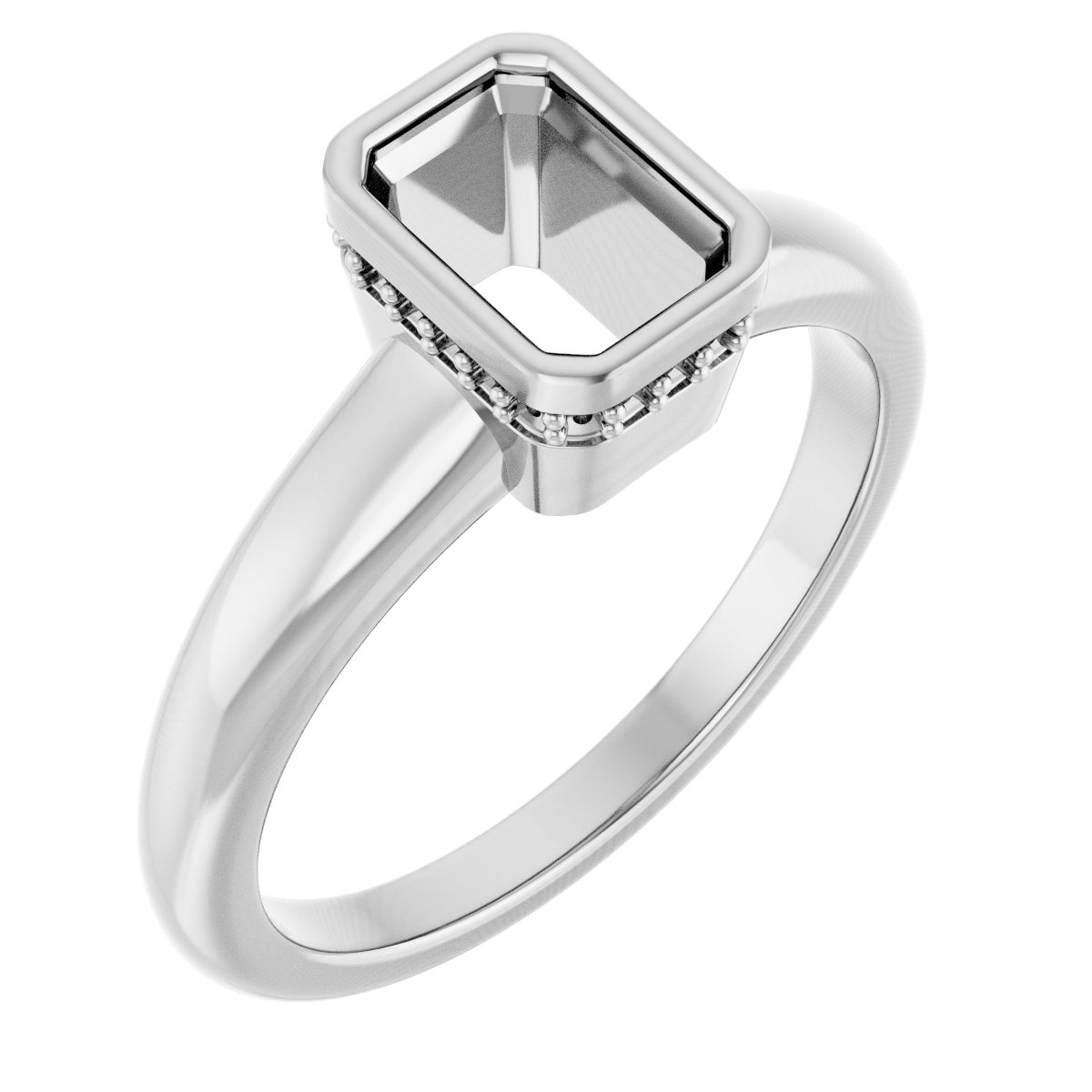 Bezel-Set Hidden Halo-Style Engagement Ring