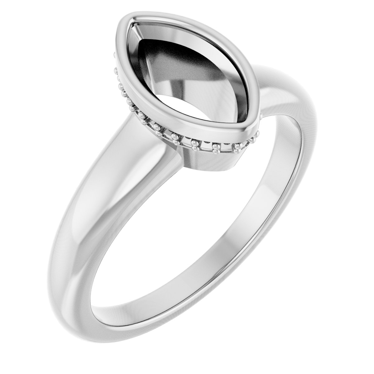 Bezel-Set Hidden Halo-Style Engagement Ring