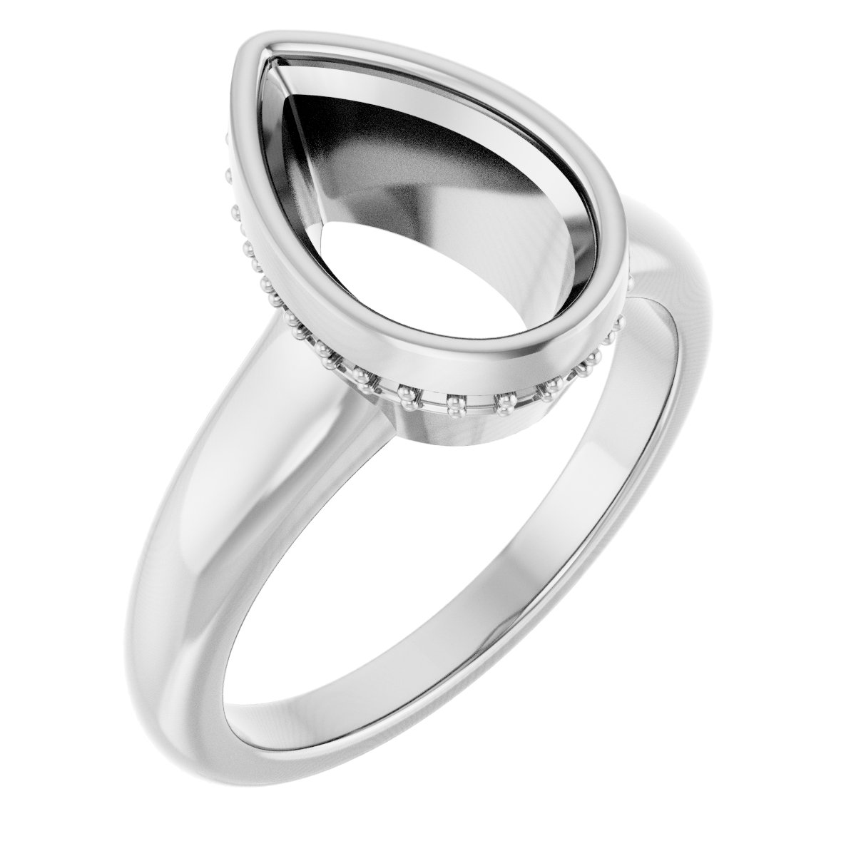 Bezel-Set Hidden Halo-Style Engagement Ring