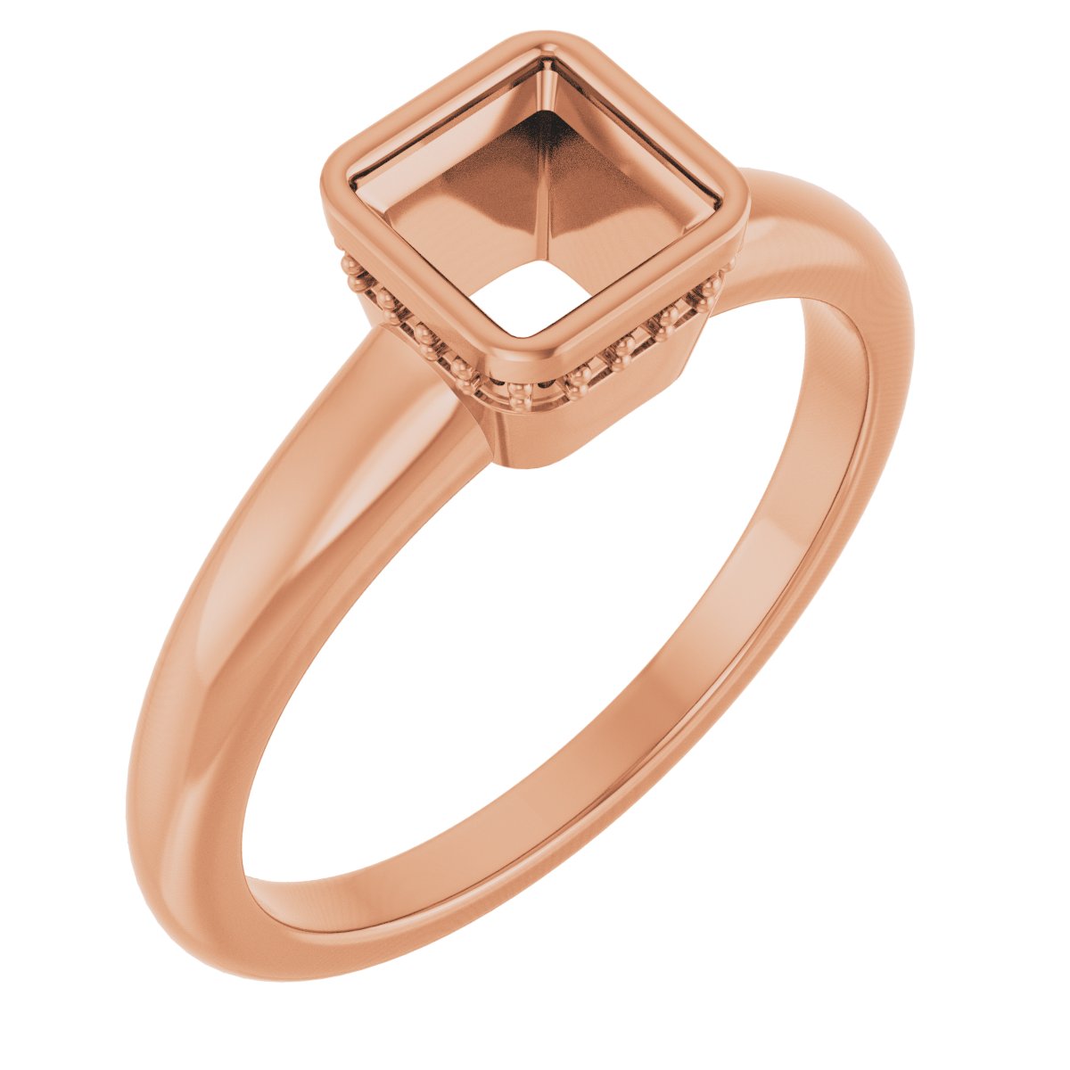 Bezel-Set Hidden Halo-Style Engagement Ring