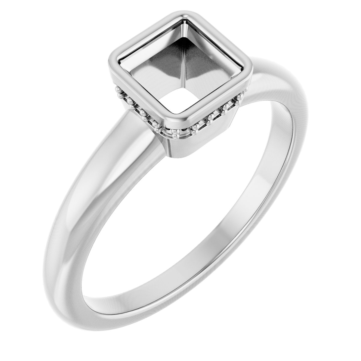 Bezel-Set Hidden Halo-Style Engagement Ring