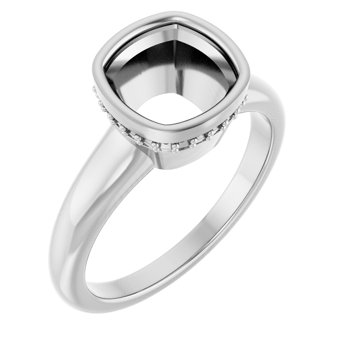 Bezel-Set Hidden Halo-Style Engagement Ring