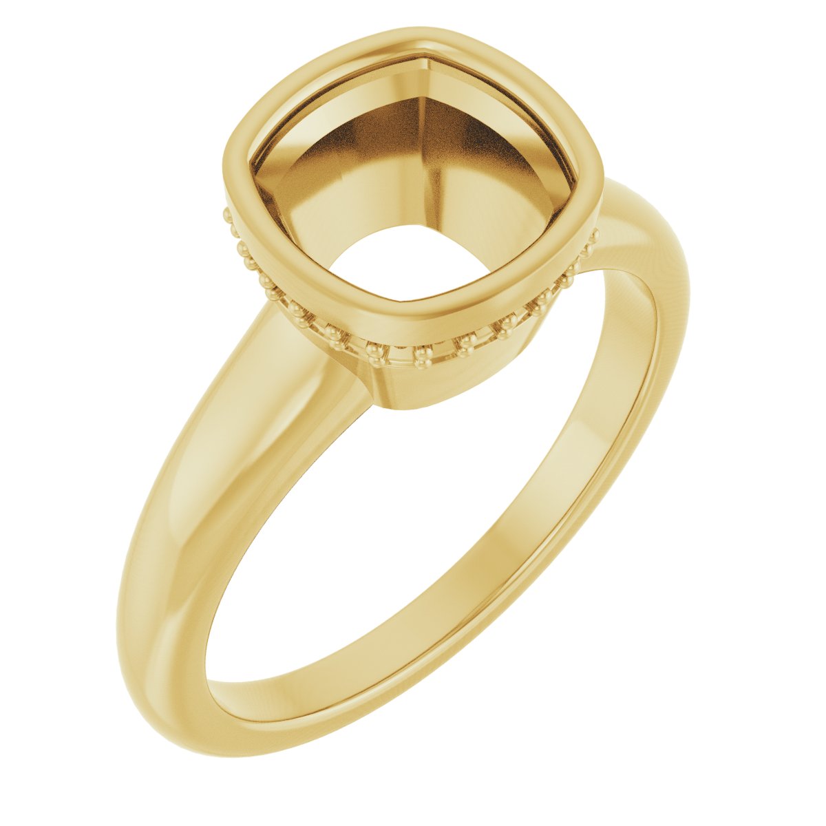 Bezel-Set Hidden Halo-Style Engagement Ring