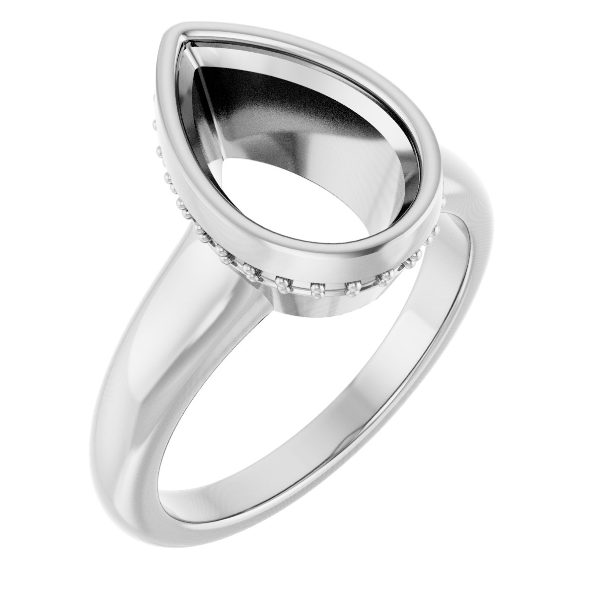 Bezel-Set Hidden Halo-Style Engagement Ring
