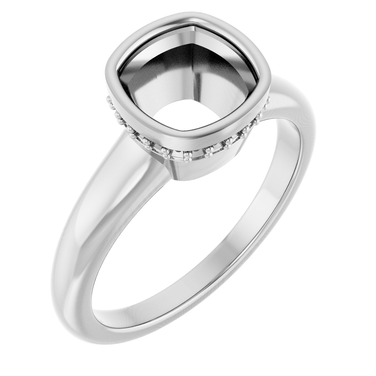 Bezel-Set Hidden Halo-Style Engagement Ring