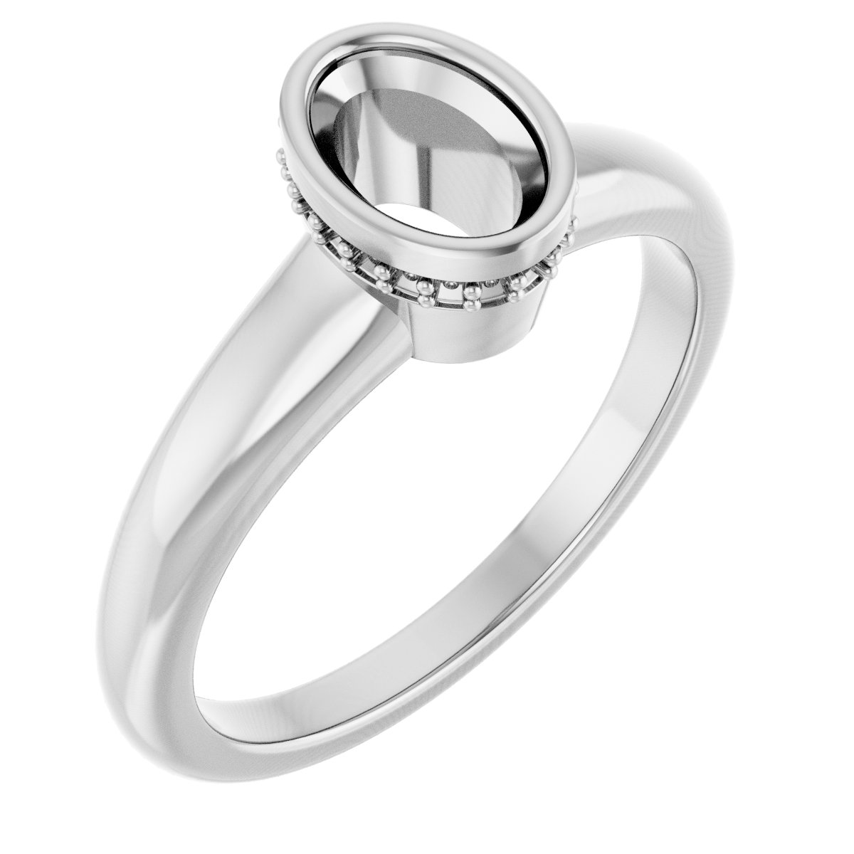Bezel-Set Hidden Halo-Style Engagement Ring