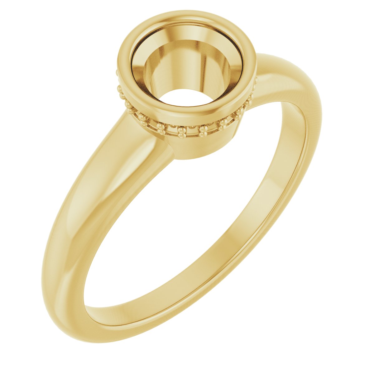 Bezel-Set Hidden Halo-Style Engagement Ring