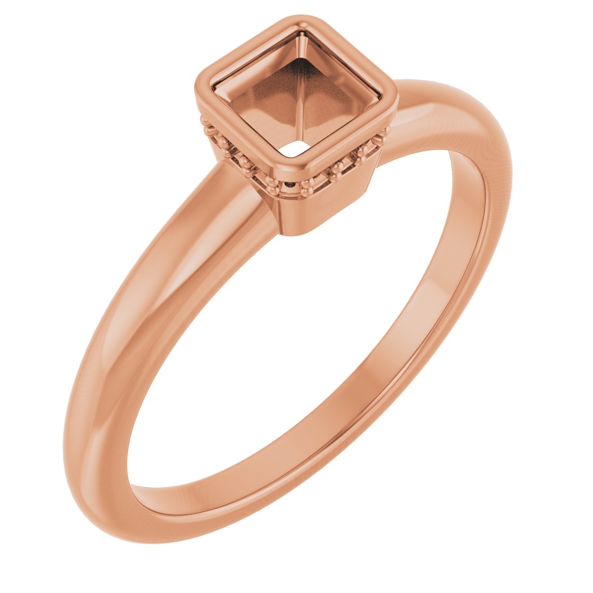 Bezel-Set Hidden Halo-Style Engagement Ring