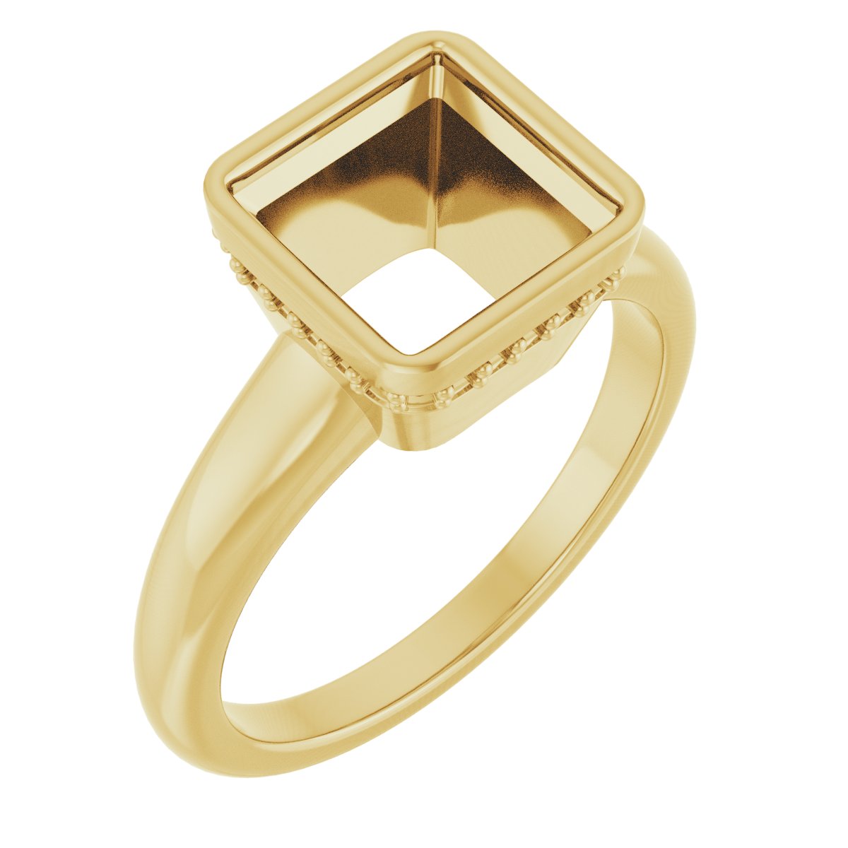 Bezel-Set Hidden Halo-Style Engagement Ring