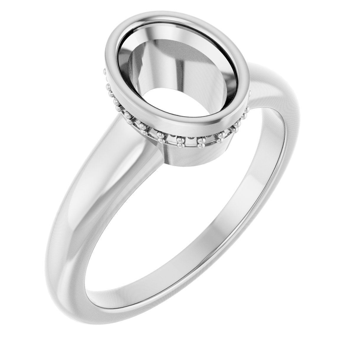 Bezel-Set Hidden Halo-Style Engagement Ring