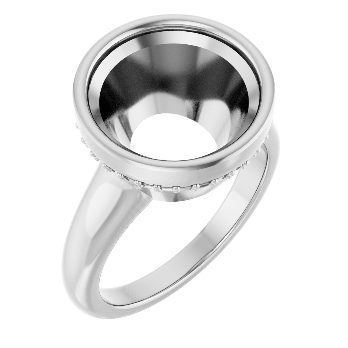 Bezel-Set Hidden Halo-Style Engagement Ring