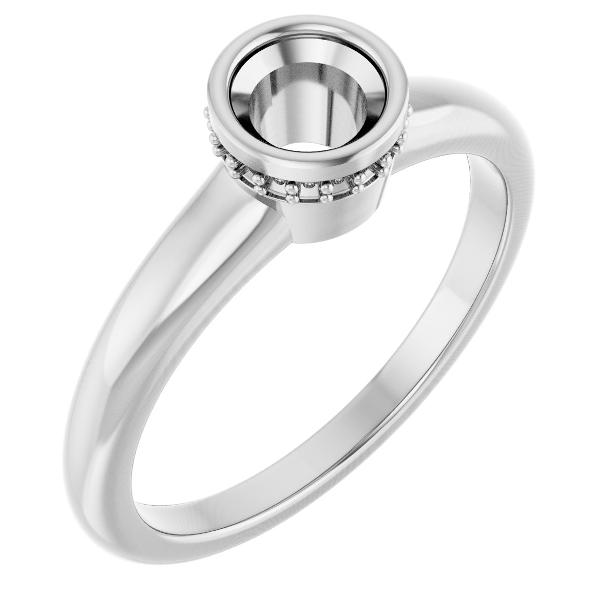 Bezel-Set Hidden Halo-Style Engagement Ring