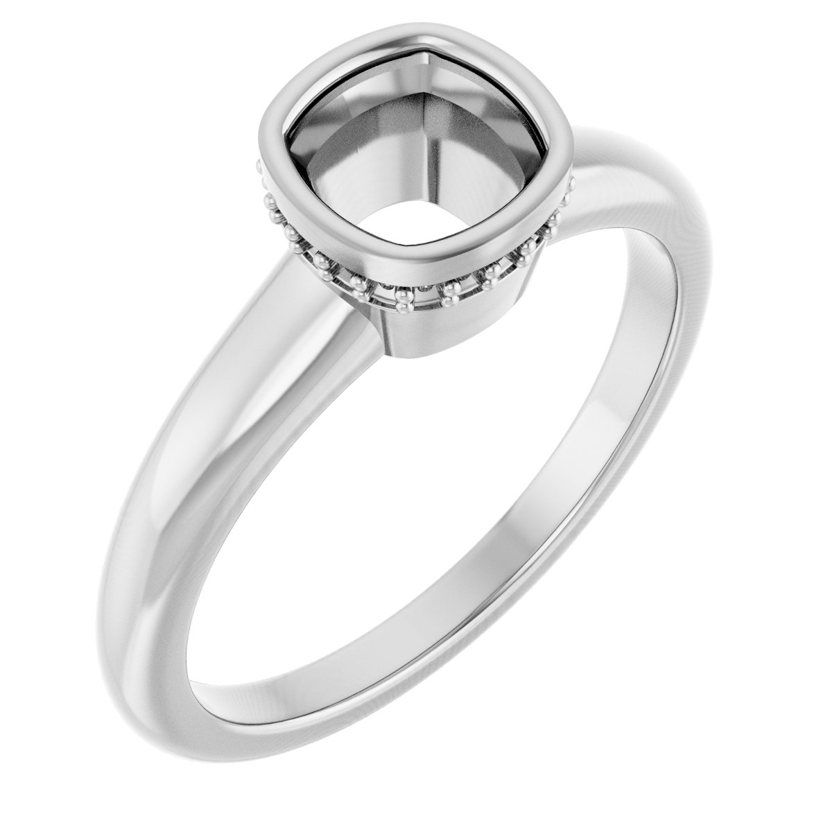 Bezel-Set Hidden Halo-Style Engagement Ring
