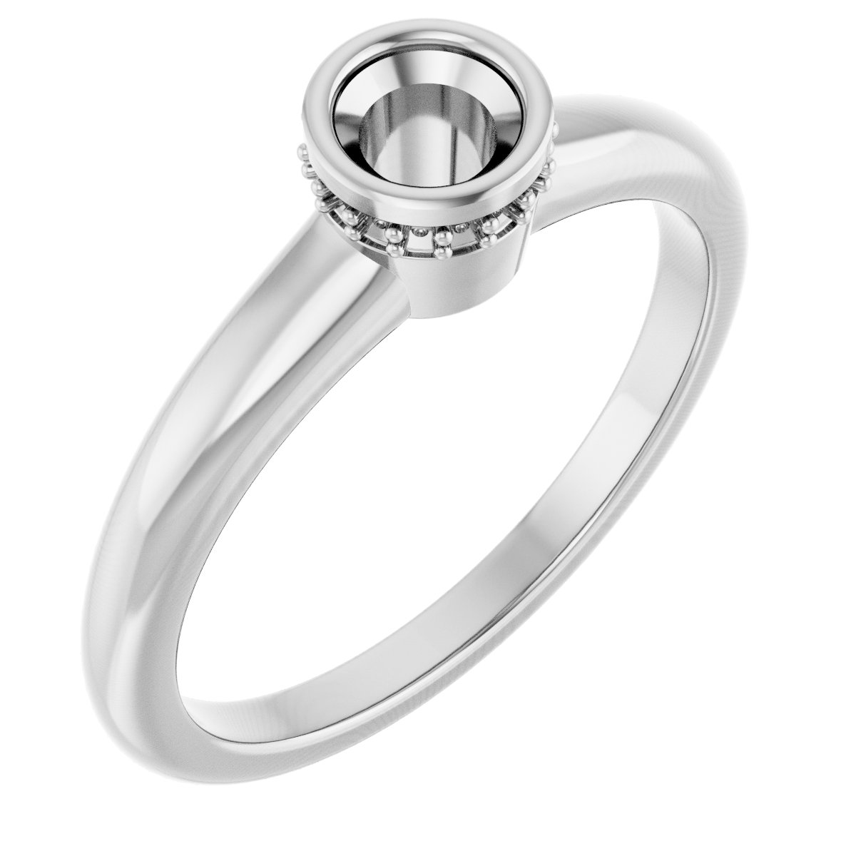 Bezel-Set Hidden Halo-Style Engagement Ring