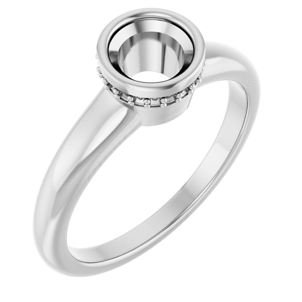 Bezel-Set Hidden Halo-Style Engagement Ring