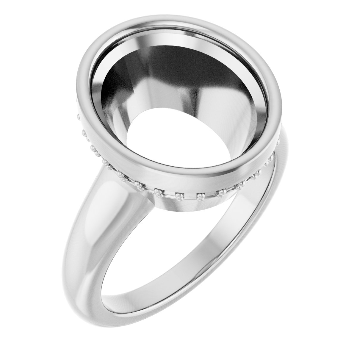 Bezel-Set Hidden Halo-Style Engagement Ring