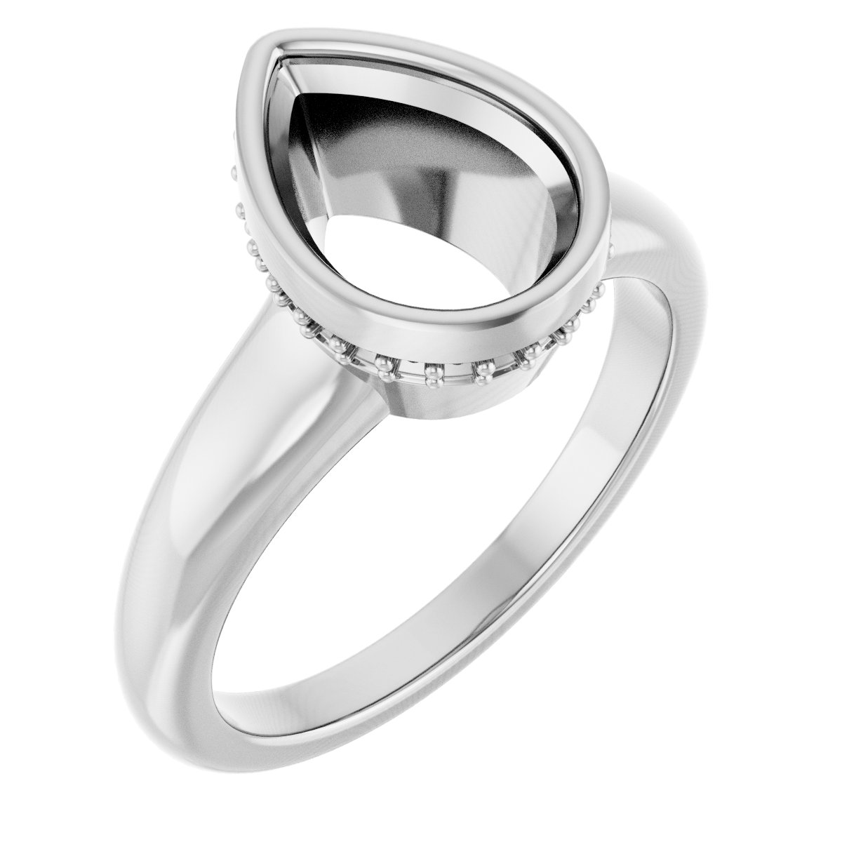 Bezel-Set Hidden Halo-Style Engagement Ring