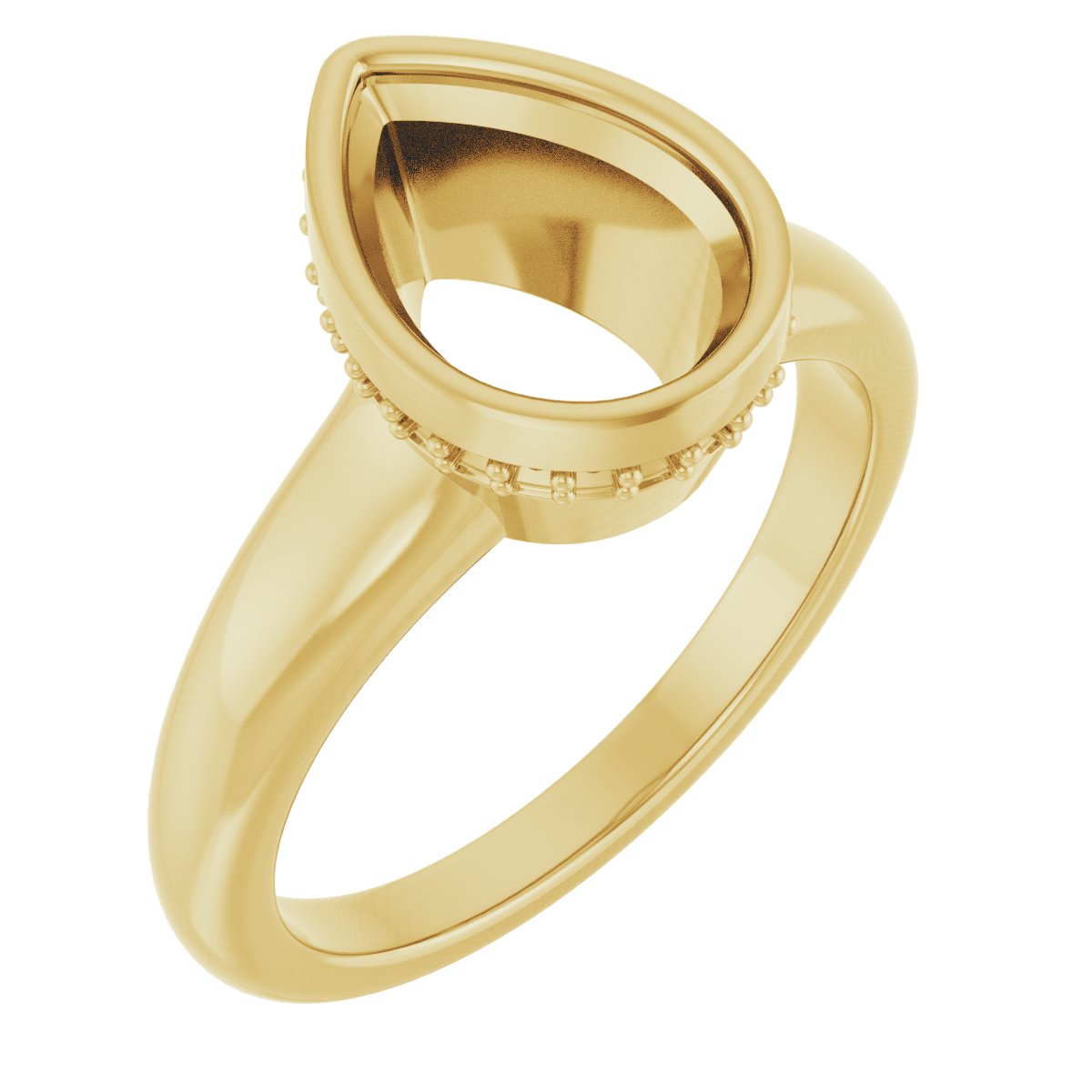 Bezel-Set Hidden Halo-Style Engagement Ring