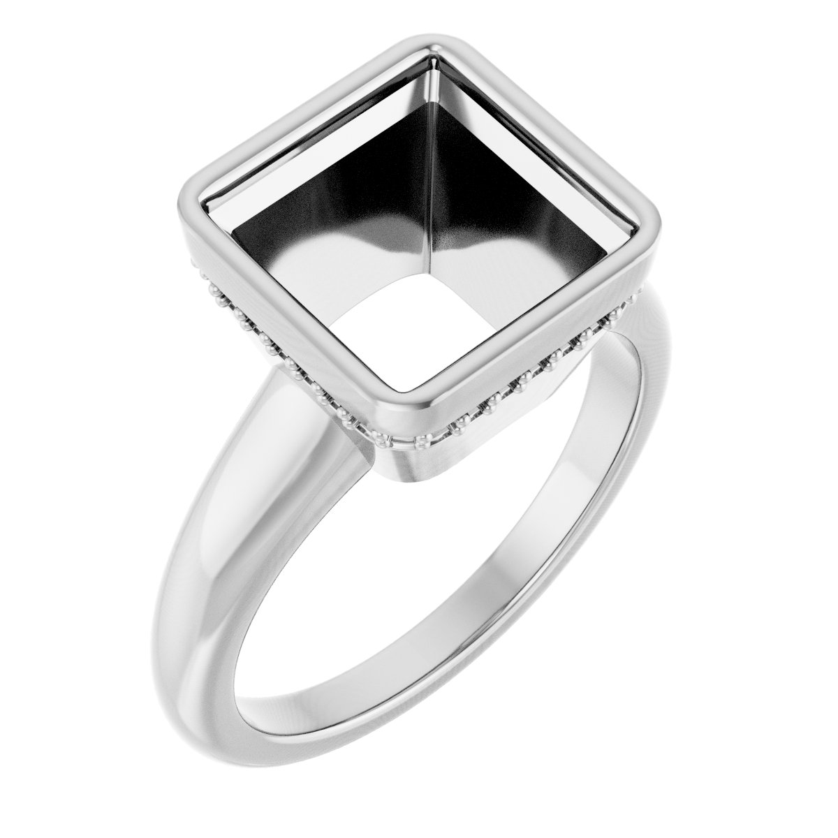 Bezel-Set Hidden Halo-Style Engagement Ring