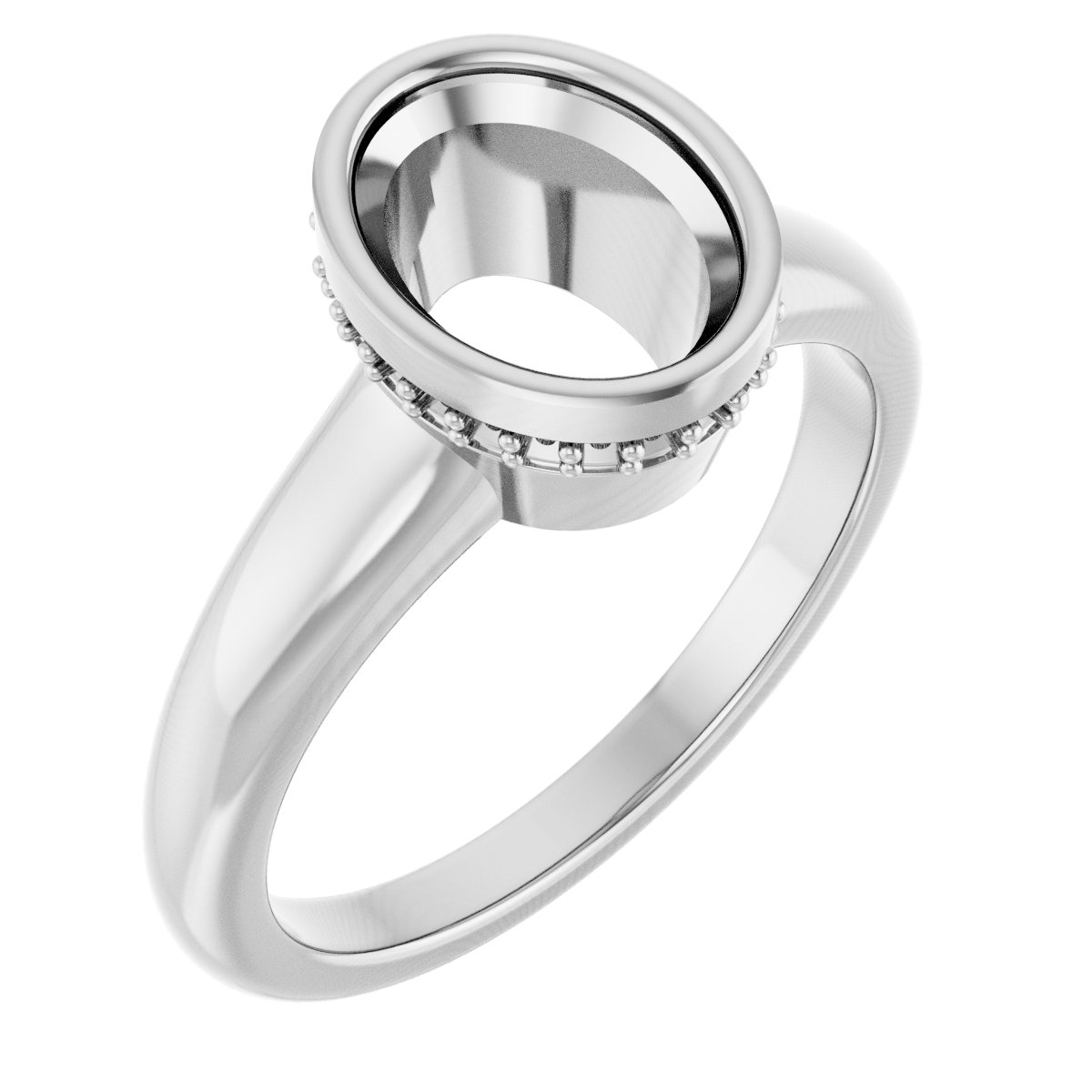 Bezel-Set Hidden Halo-Style Engagement Ring