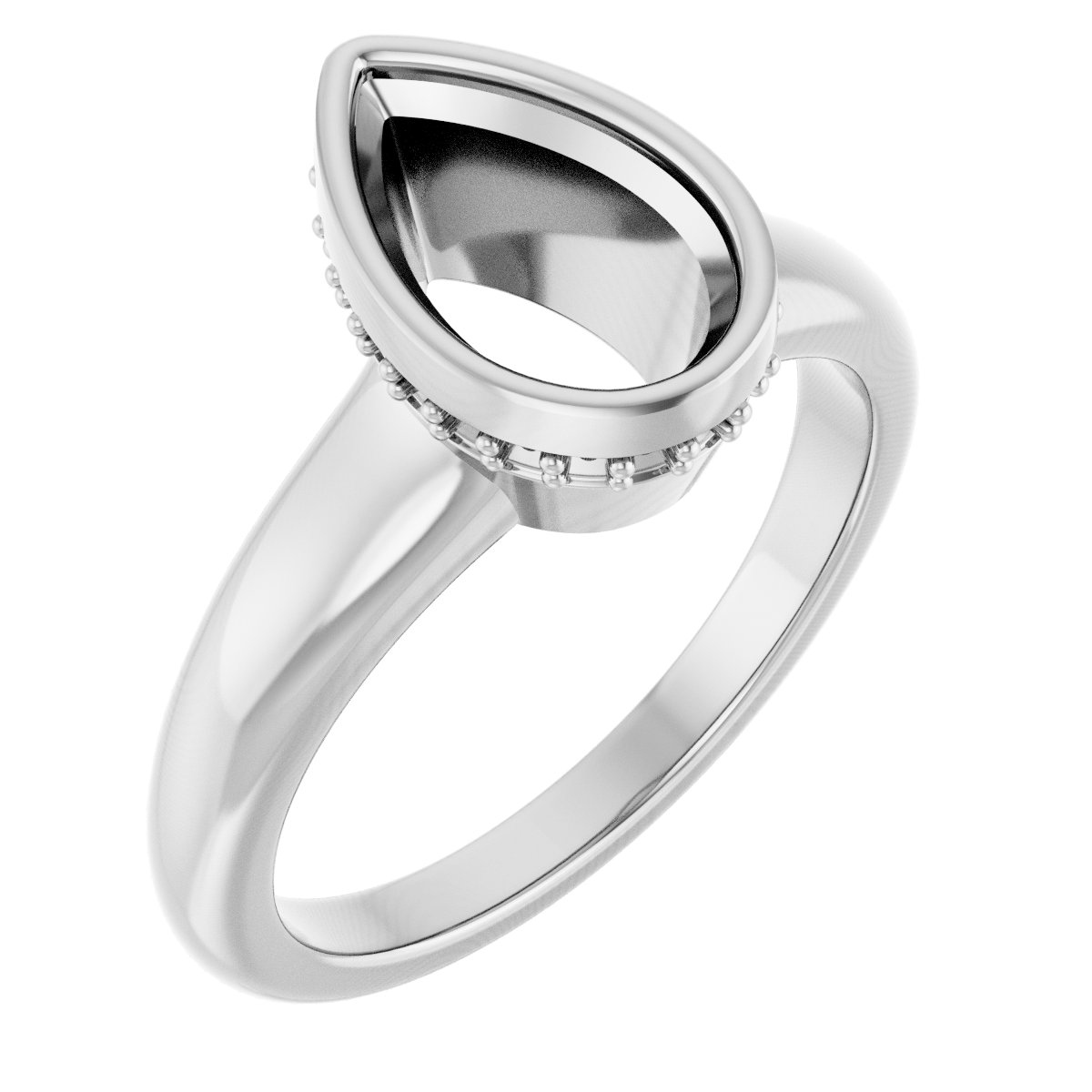 Bezel-Set Hidden Halo-Style Engagement Ring