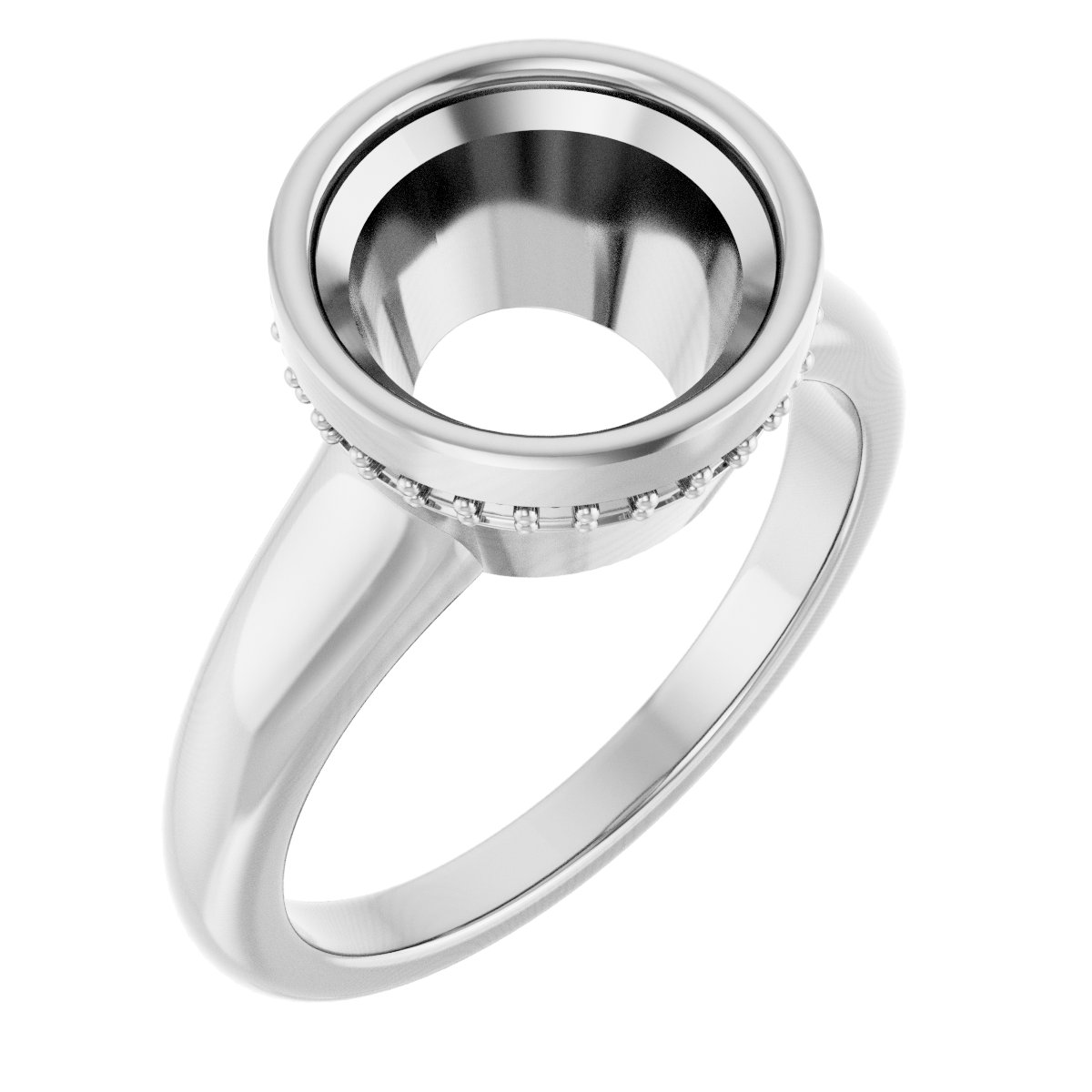 Bezel-Set Hidden Halo-Style Engagement Ring