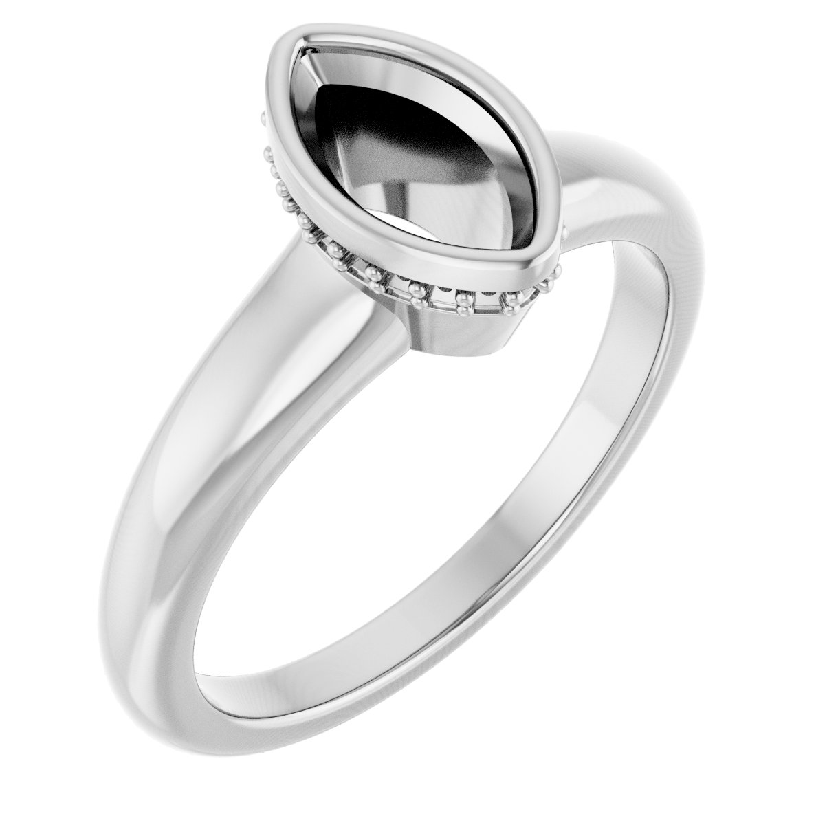 Bezel-Set Hidden Halo-Style Engagement Ring
