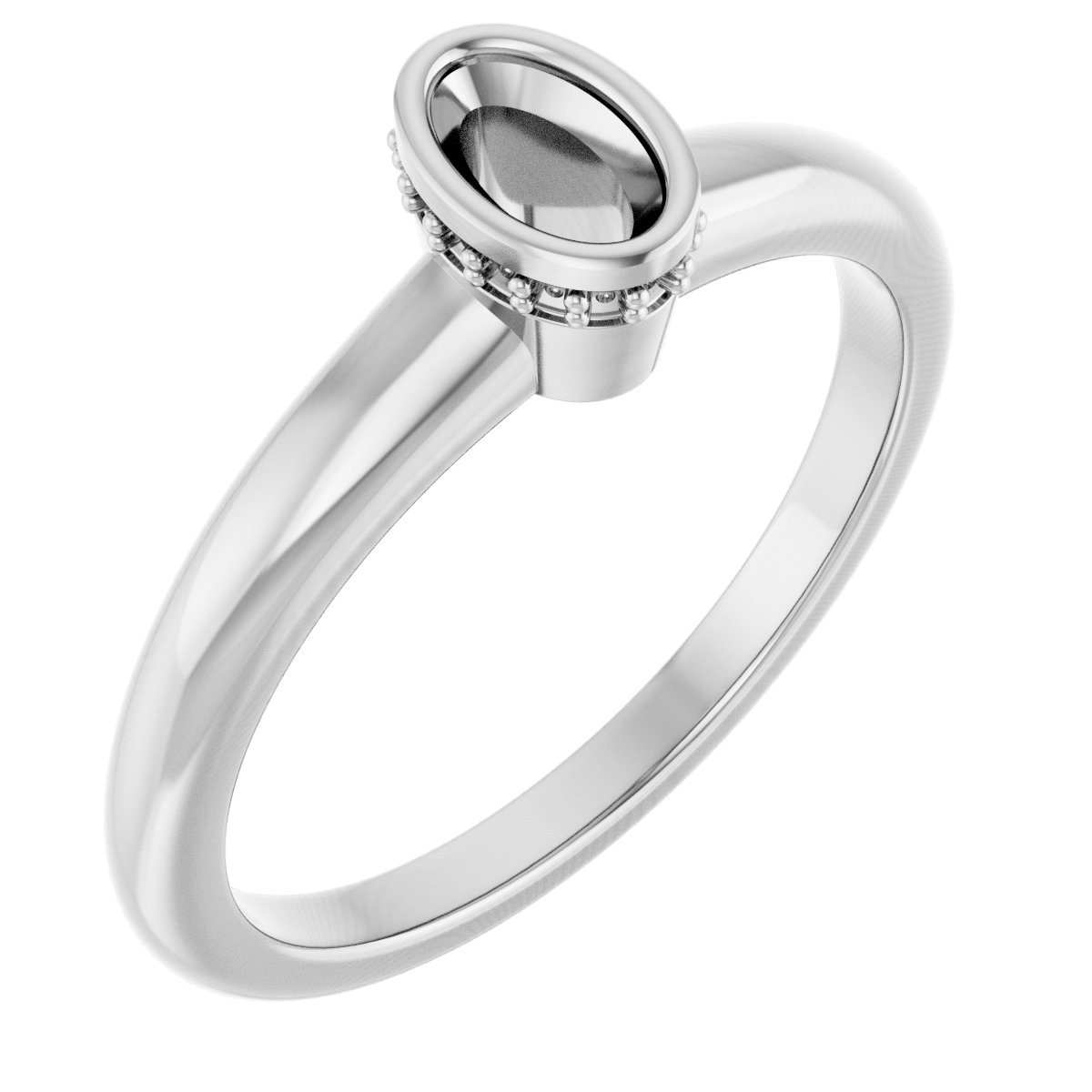 Bezel-Set Hidden Halo-Style Engagement Ring