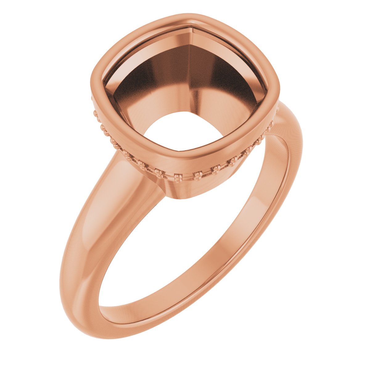 Bezel-Set Hidden Halo-Style Engagement Ring