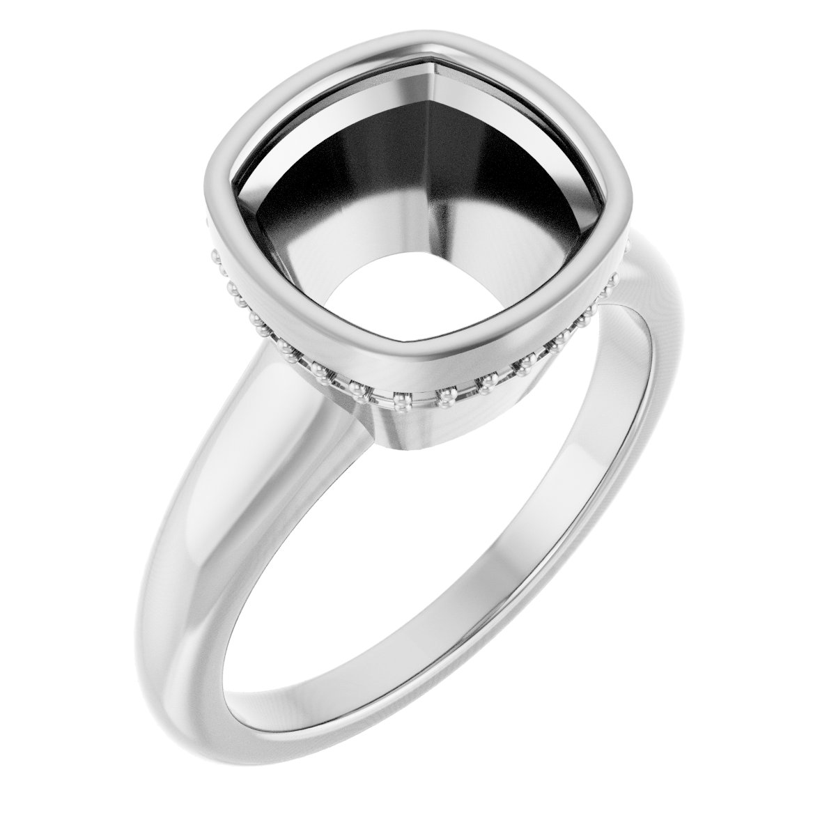 Bezel-Set Hidden Halo-Style Engagement Ring