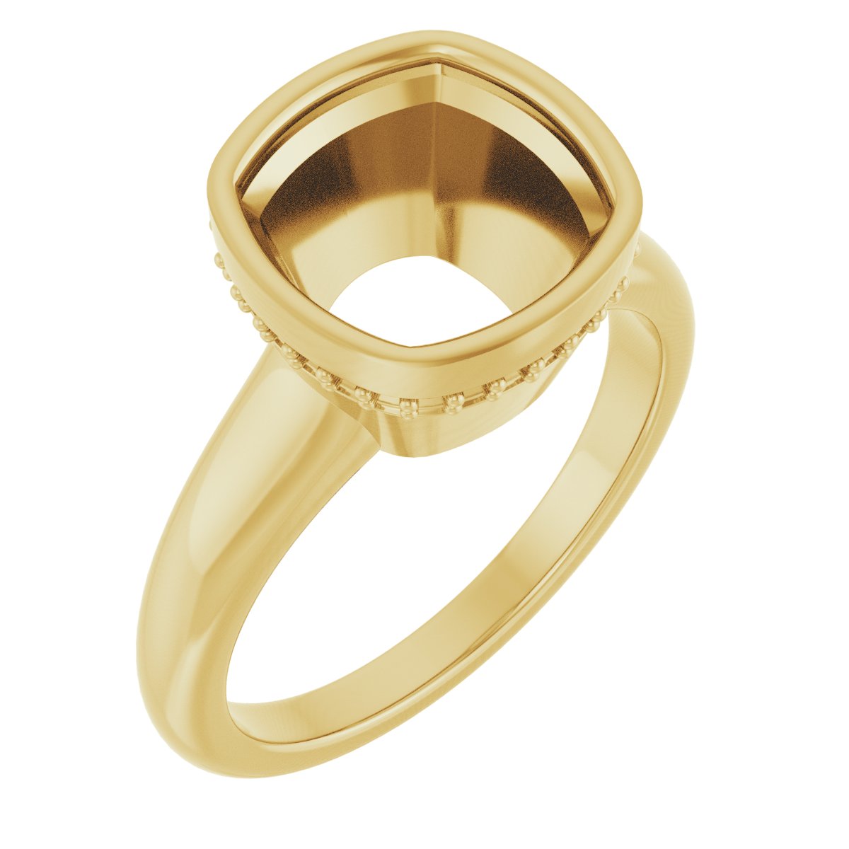 Bezel-Set Hidden Halo-Style Engagement Ring