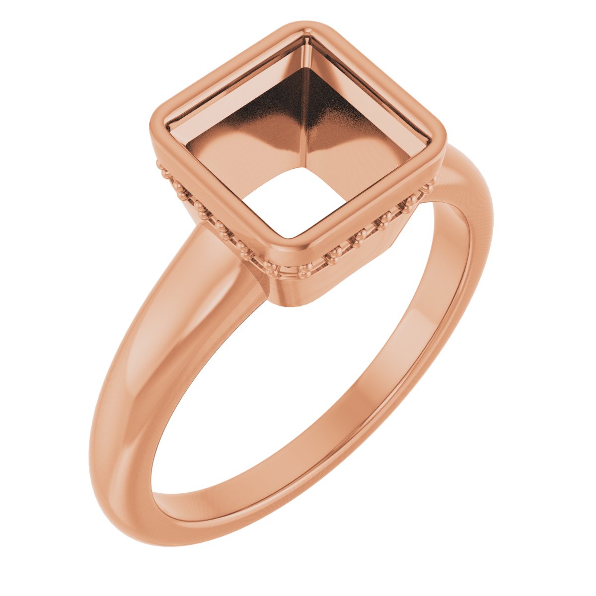 Bezel-Set Hidden Halo-Style Engagement Ring