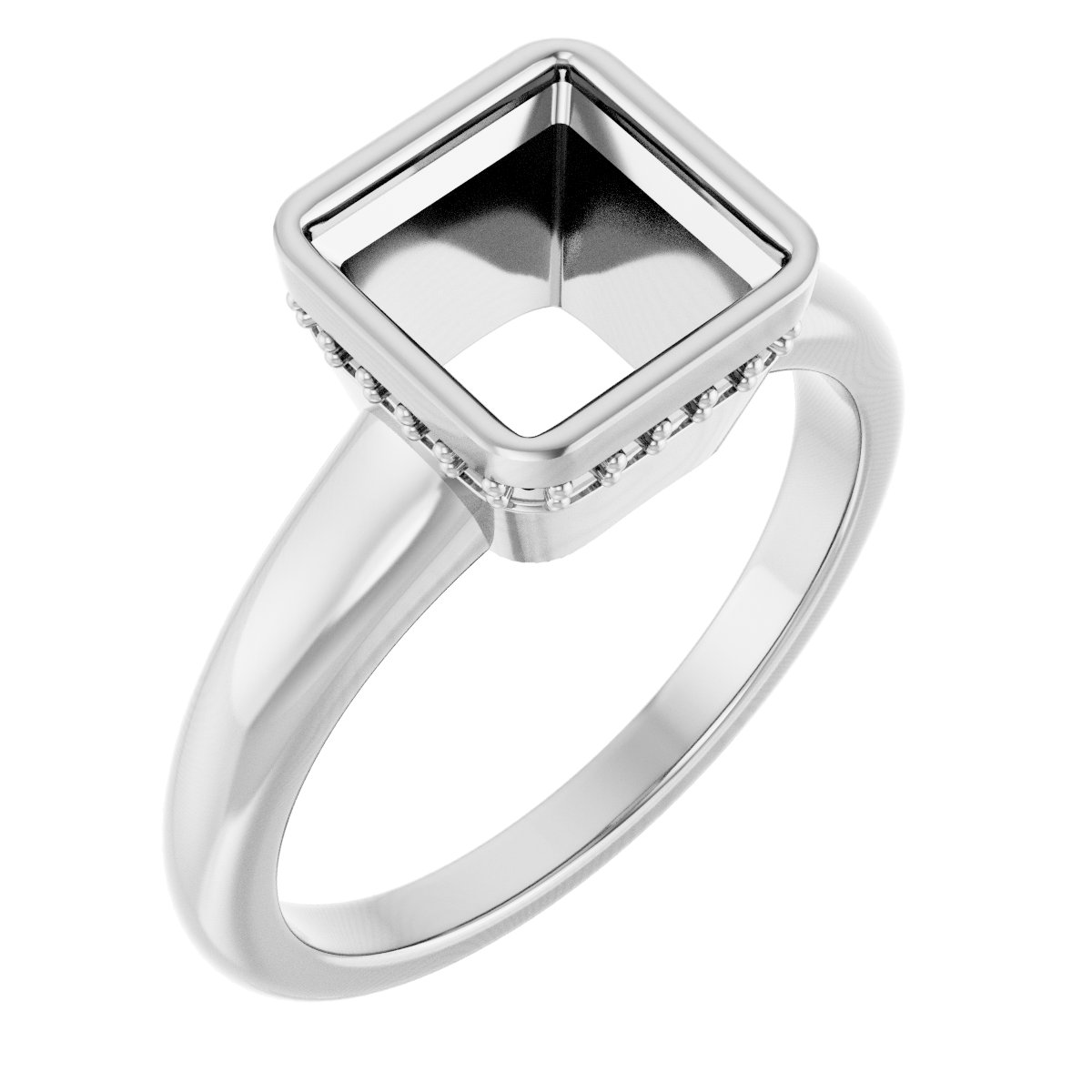 Bezel-Set Hidden Halo-Style Engagement Ring