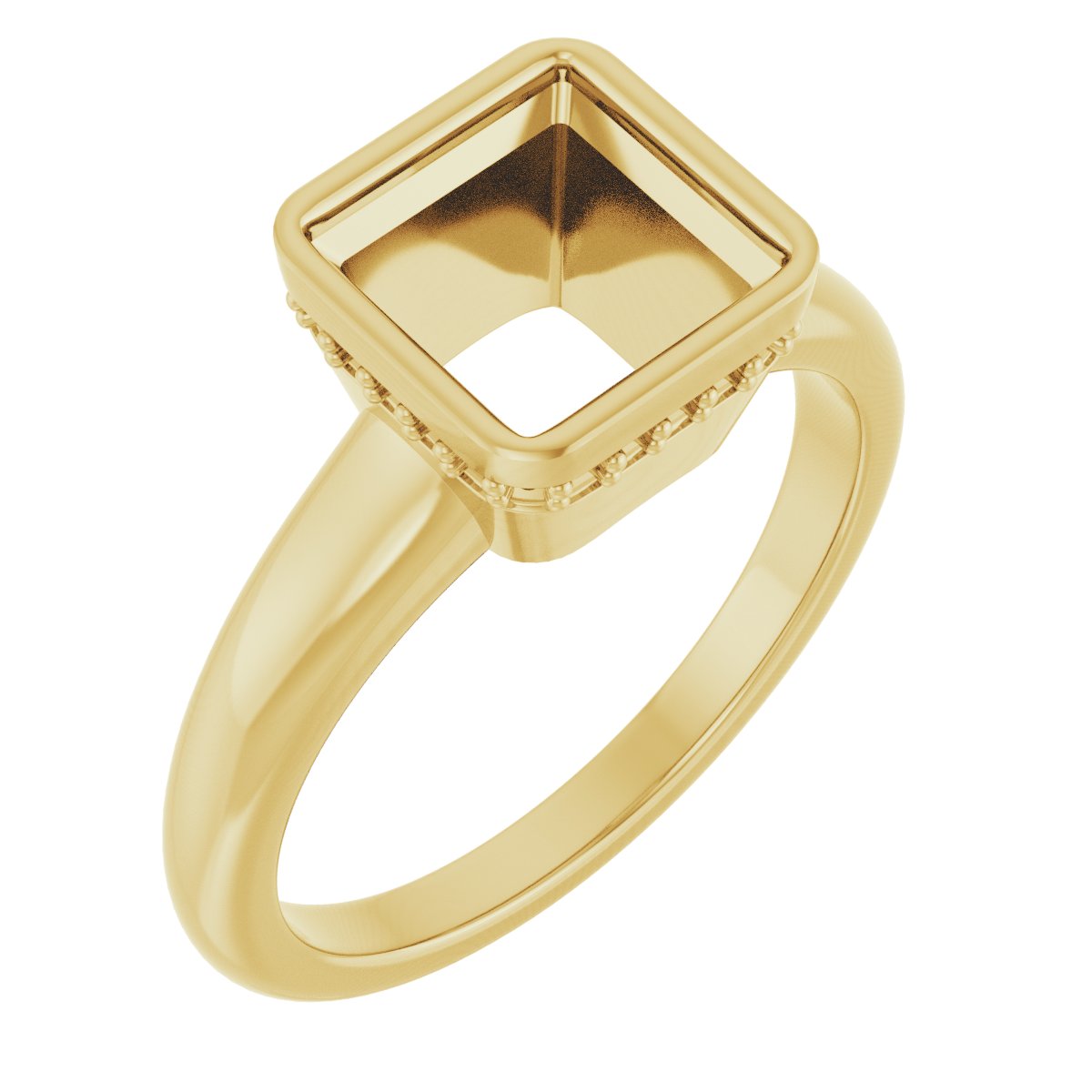 Bezel-Set Hidden Halo-Style Engagement Ring