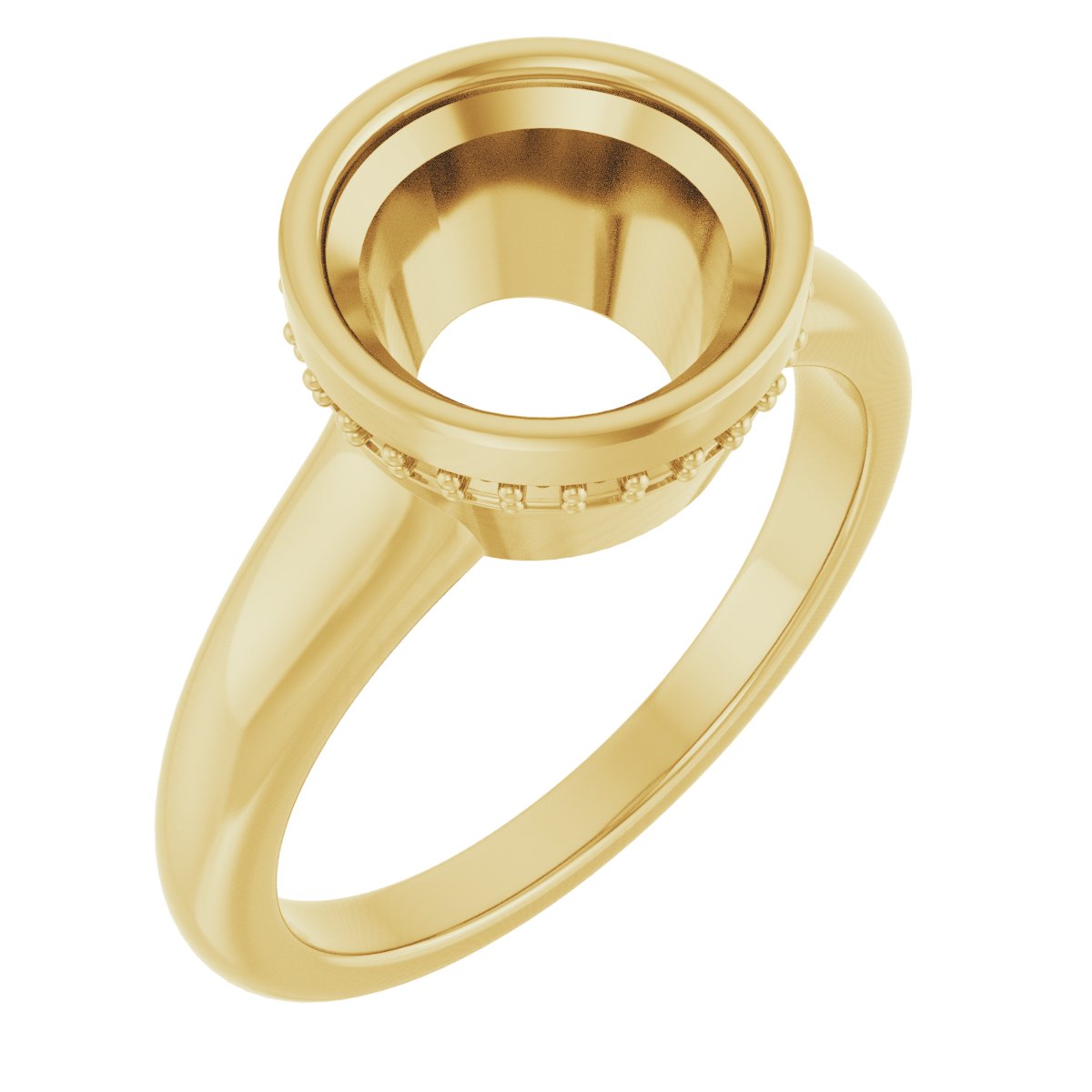 Bezel-Set Hidden Halo-Style Engagement Ring